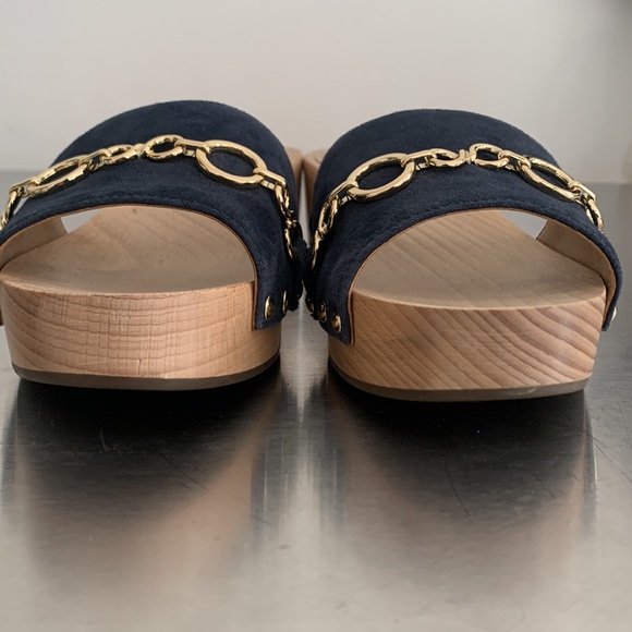 Navy Suede Clog Mule - Picture 3 of 6